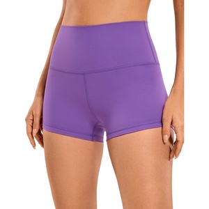 CRZ YOGA Butterluxe Biker Shorts 2.5″- High Waisted Yoga Workout Spandex Womens Running Volleyball Booty(Royal Lilac)