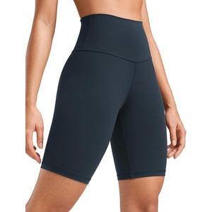 CRZ YOGA Butterluxe Biker Shorts 8″ – High Waisted Gym Workout Running Volleyball Spandex Yoga Womens(True Navy)