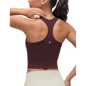 CRZ YOGA Butterluxe Crop Yoga Tank Tops for Women – Workout Athletic Casual Tight Scoop Neck Racerback Sleeveless Shirts(Ripe Plum)
