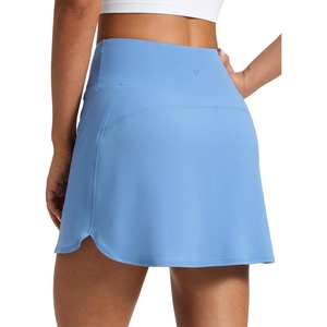 CRZ YOGA Butterluxe Dolphin High Waisted Golf Skirts for Women – Mini Bodycon Casual Vacation Skort with Built-in Shorts(Party Blue)