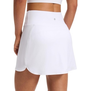 CRZ YOGA Butterluxe Dolphin High Waisted Golf Skirts for Women – Mini Bodycon Casual Vacation Skort with Built-in Shorts(White)