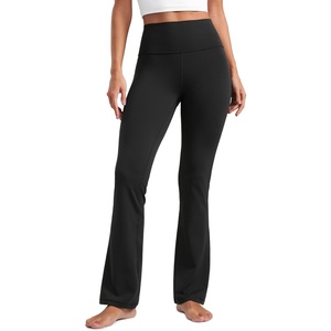 CRZ YOGA Butterluxe Flare Leggings 29″/30.5″/32″/33.5″ – High Waist Bootcut Wide Leg Lounge Womens Yoga Pants with Pocket(Black)