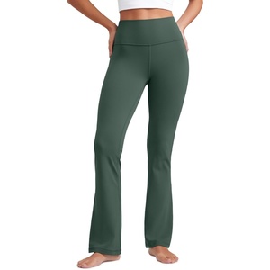 CRZ YOGA Butterluxe Flare Leggings 29″/30.5″/32″/33.5″ – High Waist Bootcut Wide Leg Lounge Womens Yoga Pants with Pocket(Dark Forest Green)