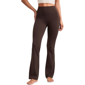 CRZ YOGA Butterluxe Flare Leggings 29″/30.5″/32″/33.5″ – High Waist Bootcut Wide Leg Lounge Womens Yoga Pants with Pocket(Hot Fudge Brown)