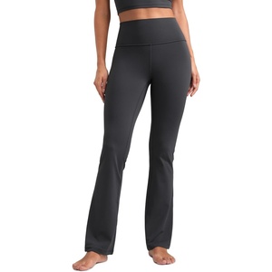 CRZ YOGA Butterluxe Flare Leggings 29″/30.5″/32″/33.5″ – High Waist Bootcut Wide Leg Lounge Womens Yoga Pants with Pocket(Mysterious Grey)