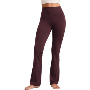 CRZ YOGA Butterluxe Flare Leggings 29″/30.5″/32″/33.5″ – High Waist Bootcut Wide Leg Lounge Womens Yoga Pants with Pocket(Ripe Plum)