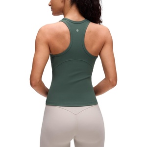 CRZ YOGA Butterluxe High Neck Tank Tops for Women – Yoga Workout Athletic Gym Camisole Racerback Sleeveless Shirts(Dark Forest Green)