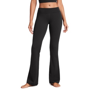 CRZ YOGA Butterluxe Low Rise Flare Leggings 32″ – Bootcut Buttery Soft Lounge Casual Womens Yoga Pants with Pocket(Black)