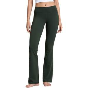 CRZ YOGA Butterluxe Low Rise Flare Leggings 32″ – Bootcut Buttery Soft Lounge Casual Womens Yoga Pants with Pocket(Legend Green)