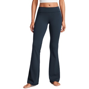 CRZ YOGA Butterluxe Low Rise Flare Leggings 32″ – Bootcut Buttery Soft Lounge Casual Womens Yoga Pants with Pocket(Twilight Blue)