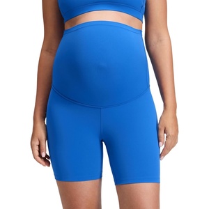 CRZ YOGA Butterluxe Maternity Biker Shorts 6″ – Over The Belly Pregnancy Yoga Workout Womens Activewear Buttery Soft(Sparkle Blue)