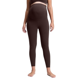 CRZ YOGA Butterluxe Maternity Leggings 25″ – Over The Belly Buttery Soft Workout Activewear Yoga Womens Pregnancy Pants(Hot Fudge Brown)