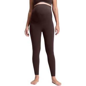 CRZ YOGA Butterluxe Maternity Leggings 28″ – Over The Belly Workout Activewear Yoga Womens Pregnancy Pants Buttery Soft(Hot Fudge Brown)