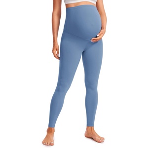 CRZ YOGA Butterluxe Maternity Leggings 28″ – Over The Belly Workout Activewear Yoga Womens Pregnancy Pants Buttery Soft(Oasis Blue)