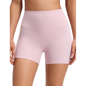 CRZ YOGA Butterluxe No Front Seam Biker Shorts 4″ – High Waisted Lounge Pilates Workout Athletic Womens Buttery Soft(Pink Haze)