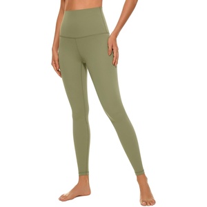 CRZ YOGA Butterluxe Super High Waist Leggings 25″- Buttery Soft Womens Yoga Pants Workout Over Belly(Moss Green)