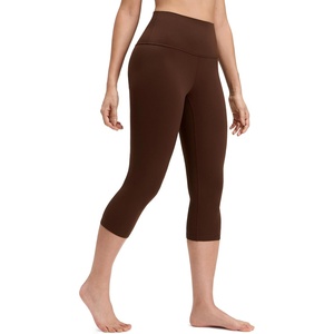 CRZ YOGA Butterluxe Yoga Capris Leggings 19” – High Waisted Workout Buttery Soft Athletic Lounge Womens Crop Pants(Lava Brown)