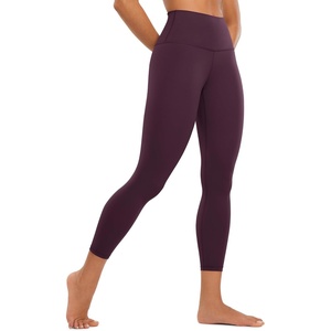 CRZ YOGA Butterluxe Yoga Capris Leggings 23” – High Waisted Buttery Soft Workout Womens Lounge Pants(Deep Purple)