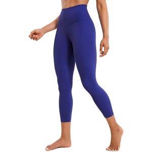 CRZ YOGA Butterluxe Yoga Capris Leggings 23” – High Waisted Buttery Soft Workout Womens Lounge Pants(Larkspur Blue)
