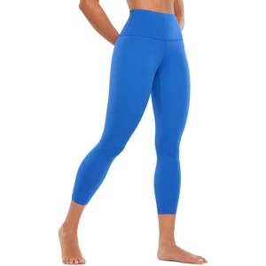CRZ YOGA Butterluxe Yoga Capris Leggings 23” – High Waisted Buttery Soft Workout Womens Lounge Pants(Sparkle Blue)