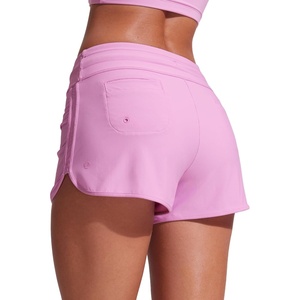 CRZ YOGA Classic Fit Dolphin Board Shorts for Women 3” – High Waisted Beach Swimwear Bottoms Bathing Trunks with Liner(Vita Pink)