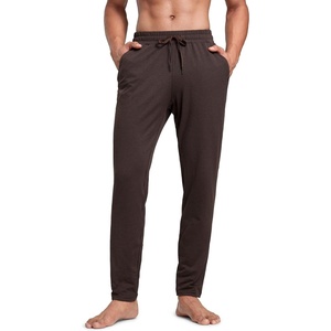 CRZ YOGA Cloud Jersey Lightweight Sweatpants for Men 30″ – Workout Casual Yoga Lounge Open Bottom Pants with Zipper Pockets(Hot Fudge Brown)