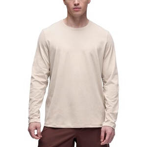 CRZ YOGA Cloud Jersey Long Sleeve Shirts for Men – Crewneck Breathable Casual Workout T-Shirts Soft Basic Tops(Mojave Tan)