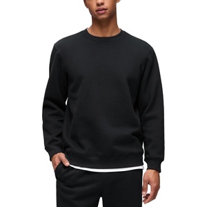 CRZ YOGA Cotton Fleece Lined Pullover Sweatshirts for Men – Crewneck Cozy Casual Athletic Daily Workout Sweat Shirt Tops(Black)