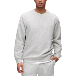 CRZ YOGA Cotton Fleece Lined Pullover Sweatshirts for Men – Crewneck Cozy Casual Athletic Daily Workout Sweat Shirt Tops(Dove Grey Heather)