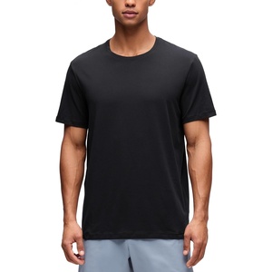 CRZ YOGA Cotton-Blend Athletic Shirts for Men – Short Sleeve Moisture Wicking Soft Workout Casual Tee Tops Basic T-Shirt(Black)