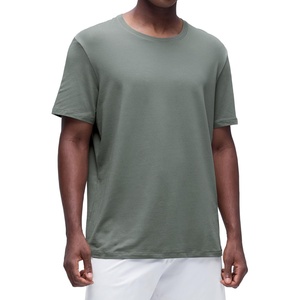 CRZ YOGA Cotton-Blend Athletic Shirts for Men – Short Sleeve Moisture Wicking Soft Workout Casual Tee Tops Basic T-Shirt(Grey Sage)