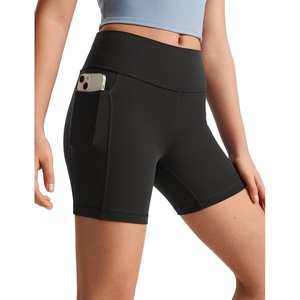 CRZ YOGA Girls Butterluxe Athletic Biker Shorts with Pockets – Dance Yoga Casual High Waist Kids Teen Summer(Black)