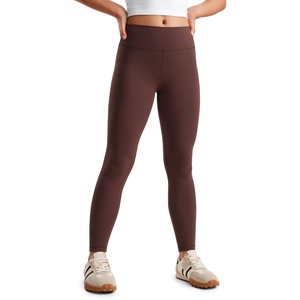 CRZ YOGA Girls Butterluxe Full Length Yoga Leggings – Athletic Sports Casual Pants High Waist Tights Kids Teen(Taupe)