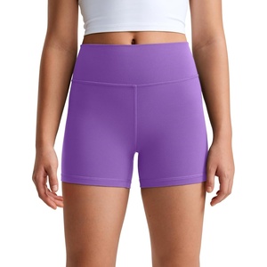 CRZ YOGA Girls Butterluxe High Waist Athletic Biker Shorts – Dance Yoga Casual Kids Teen Summer(Royal Lilac)