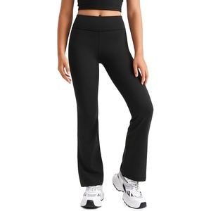 CRZ YOGA Girls Butterluxe High Waist Yoga Flare Leggings – Dance Casual Athletic Pants Bell Bottoms Bootcut Kids Teen(Black)