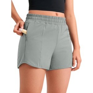 CRZ YOGA Girls Feathery-Fit Soft Athletic Shorts with Zipper Pocket – Tennis Soccer Running Casual Liner Kids Teen(Sterling)