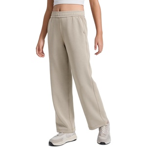 CRZ YOGA Girls SoftAura Wide Leg Casual Sweatpants with Pockets – Lounge High Waist Pants Drawstring Kids Teen(Stone)
