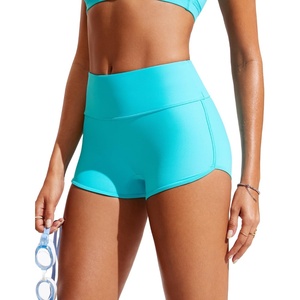 CRZ YOGA High Waisted Dolphin Board Shorts for Women 2.5” – Quick Dry Swim Beach Bathing Suit Bottoms with Liner(Turquoise)