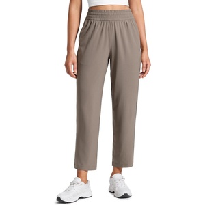 CRZ YOGA Lightweight Drapey Tapered Ankle Pants for Women 27″ – 7/8 Casual Travel Work with Pockets Summer(Nomad Grey)