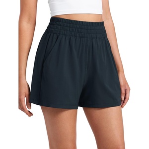 CRZ YOGA Linerless Relaxed Casual Shorts for Women 3″ – High Waisted for Lounge Athletic Golf with Pockets(True Navy)