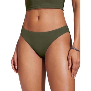 CRZ YOGA Low Waisted Bikini Bottom for Women – Cheeky Basic Bathing Swimsuit Swim Briefs(Dark Olive)
