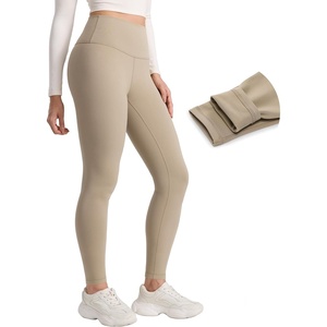 CRZ YOGA Matte Thermal Fleece Lined Leggings 28” – Casual Lounge Workout Womens Yoga Full Length Pants Winter Warm(Oak)