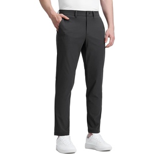 CRZ YOGA Men’s All Day Comfy Golf Pants – 28″/30″/32″/34″/36″ Quick Dry Lightweight Work Casual Trousers with Pockets(Ink Gray)