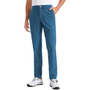 CRZ YOGA Men’s All Day Comfy Golf Pants – 28″/30″/32″/34″/36″ Quick Dry Lightweight Work Casual Trousers with Pockets(Iron Blue)