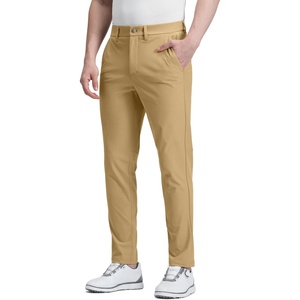 CRZ YOGA Men’s All Day Comfy Golf Pants – 28″/30″/32″/34″/36″ Quick Dry Lightweight Work Casual Trousers with Pockets(Khaki Sand)