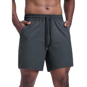 CRZ YOGA Mens Lightweight Workout Shorts 7″ – Quick Dry for Gym Athletic Workout with Zipper Pocket(Melanite)