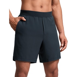 CRZ YOGA Men’s Linerless Split Training Shorts 7″ – Lightweight Quick Dry Soft Workout Running Athletic Gym with Pockets(True Navy)