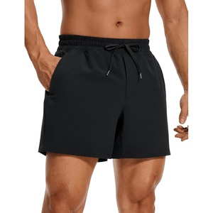 CRZ YOGA Men’s Linerless Workout Shorts 5” – Lightweight Quick Dry for Running Sports Athletic Gym with Pockets(Black)