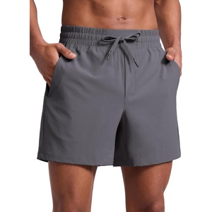 CRZ YOGA Men’s Linerless Workout Shorts 5” – Lightweight Quick Dry for Running Sports Athletic Gym with Pockets(Dark Carbon)