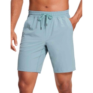 CRZ YOGA Men’s Linerless Workout Shorts 9” – Quick Dry for Running Sports Athletic Gym with Pockets(Light Grayish Blue)